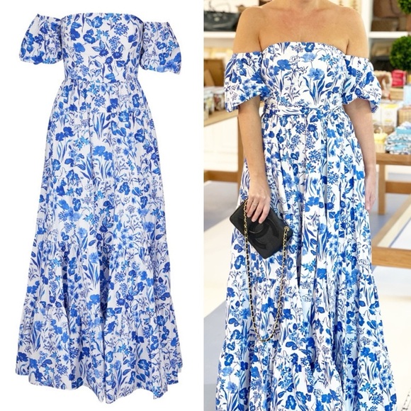 Cara Cara Wethersfield Dress Floral Garden Blue - 0 - Picture 4 of 8